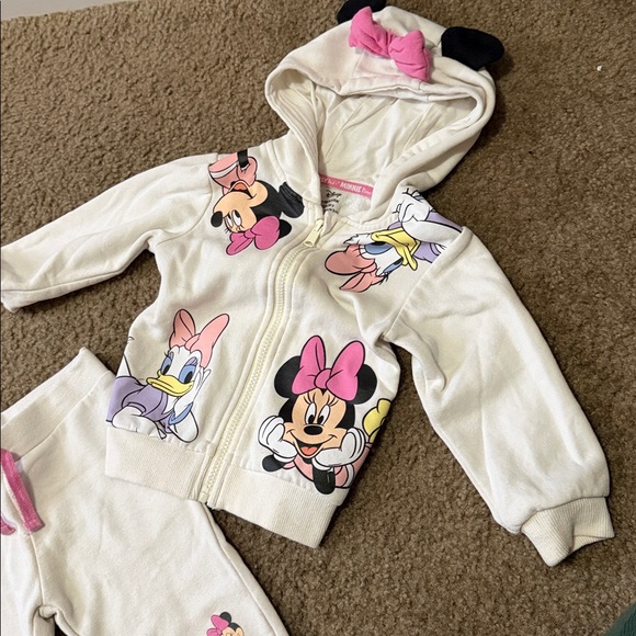 Minnie Mouse Kids Matching Set - White and Pink - Picture 2 of 3